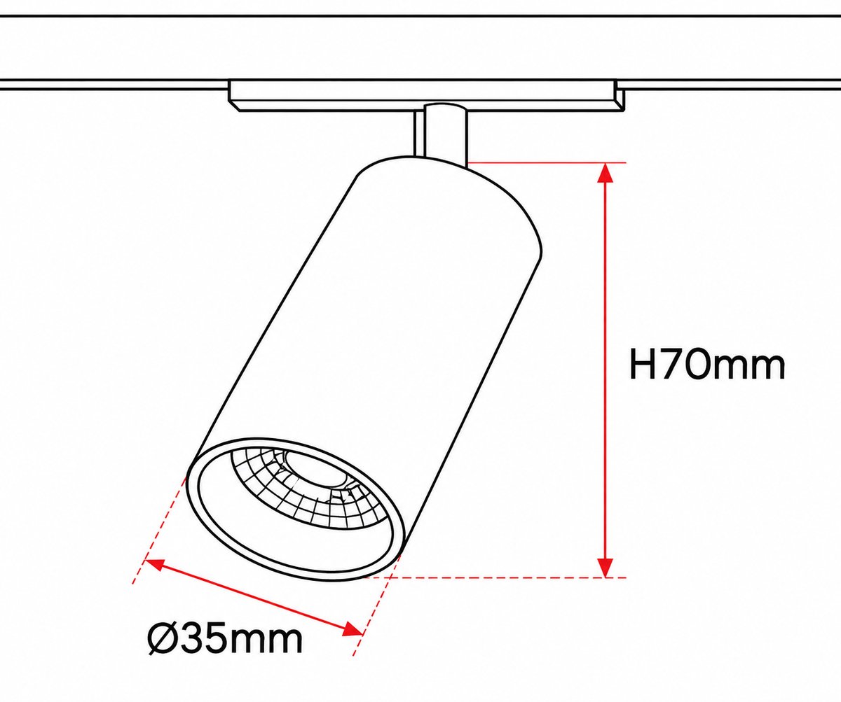 Magnetni reflektor 6W 3000K Ø35×70mm crni