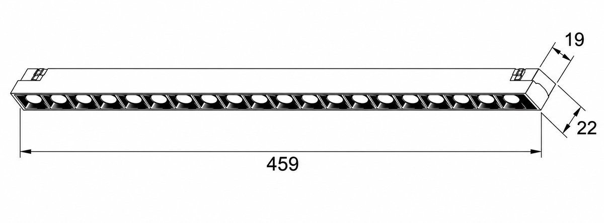 Magnetni linearni reflektor 20W 3000K L459mm crni