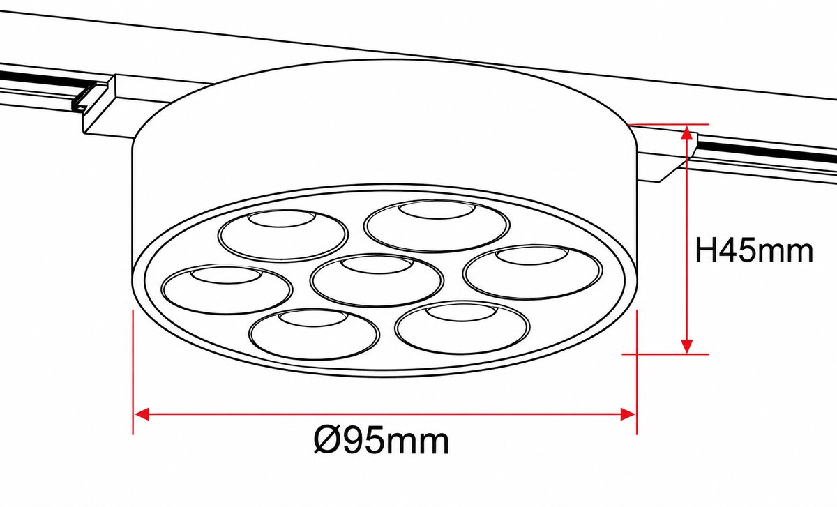 Magnetna LED svjetiljka 8W 3000K Ø95×45mm crna