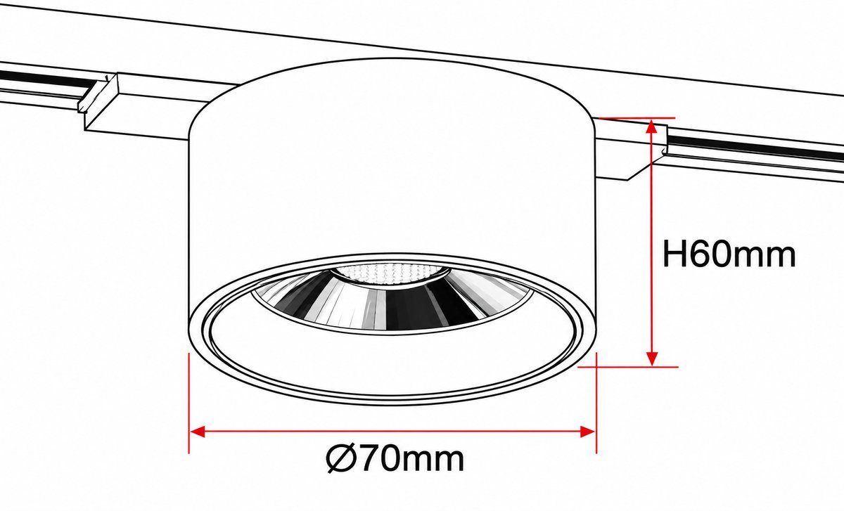 Magnetni reflektor 8W 3000K Ø70×60mm crni