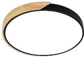 Plafonjera H103 18W 3000/6000K crna + drvo