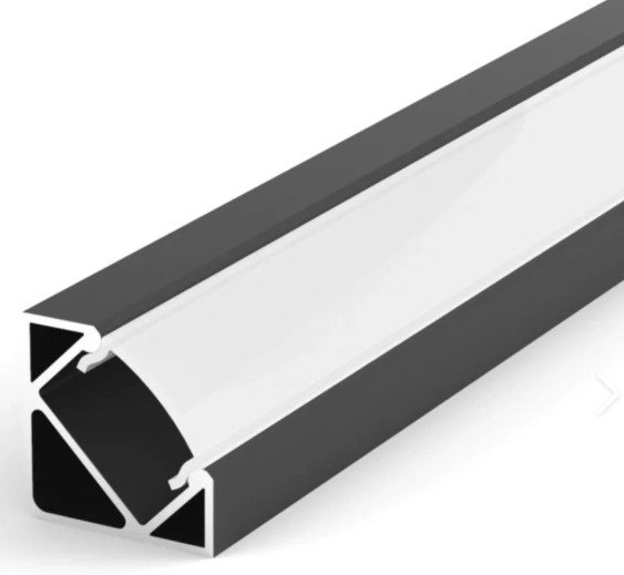 Aluminijumski profil ugaoni 2m crni