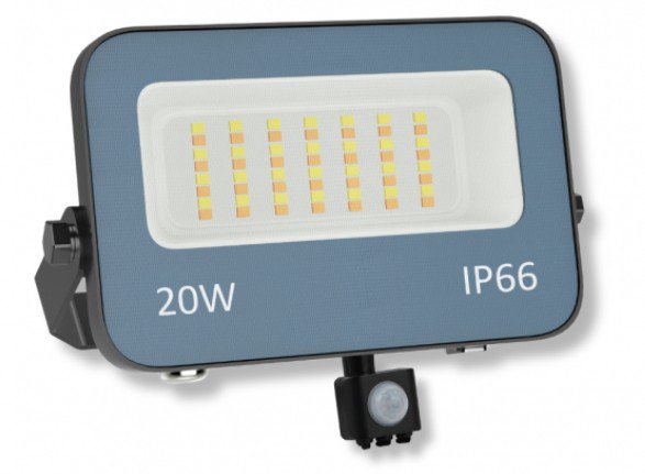 LED reflektor sa senzorom GN-FL913S-20W 20W 3000/4000/6500K IP66 sivi